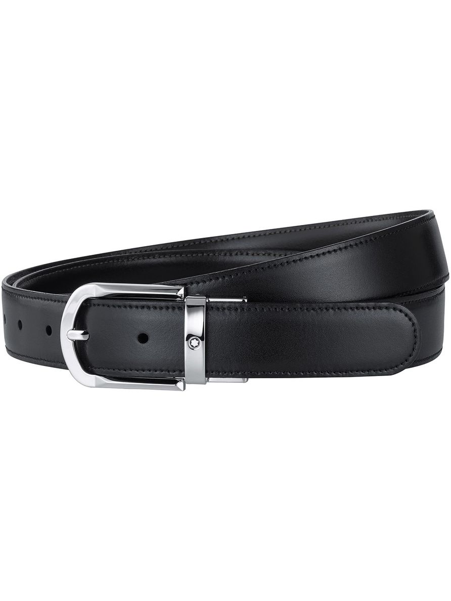 Cinto de Couro Reversível com Fivela Ferradura 30mm