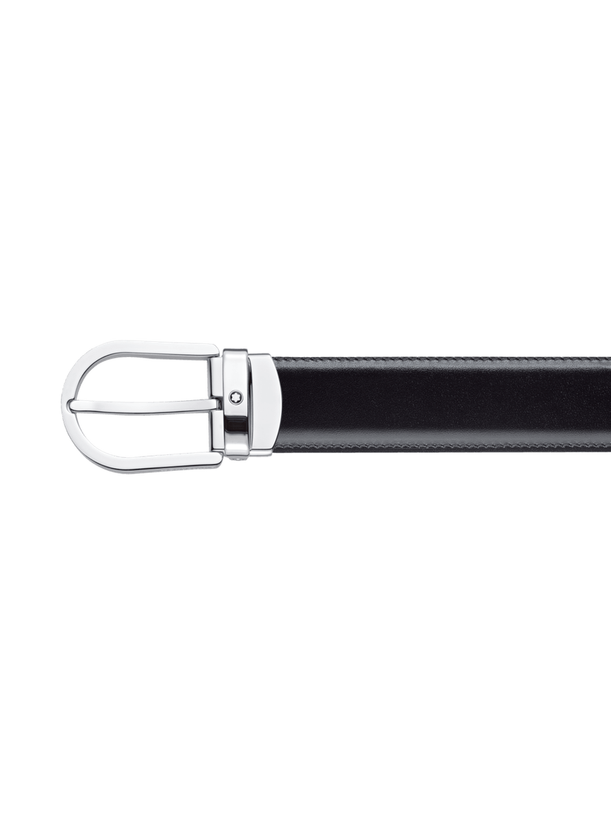 Cinto de Couro Montblanc Fivela Ferradura 30mm reversível