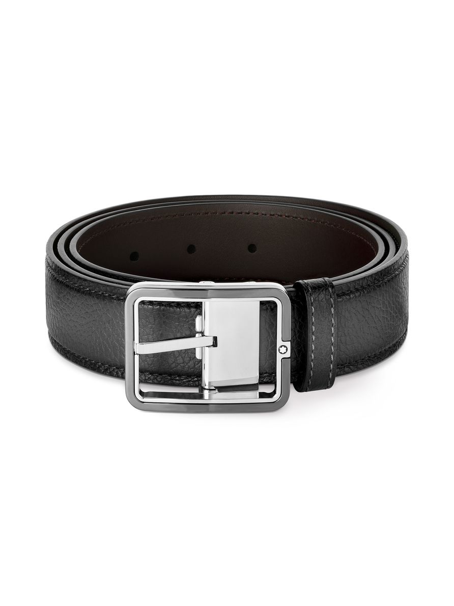 Cinto de Couro Cinza com Fivela 35mm
