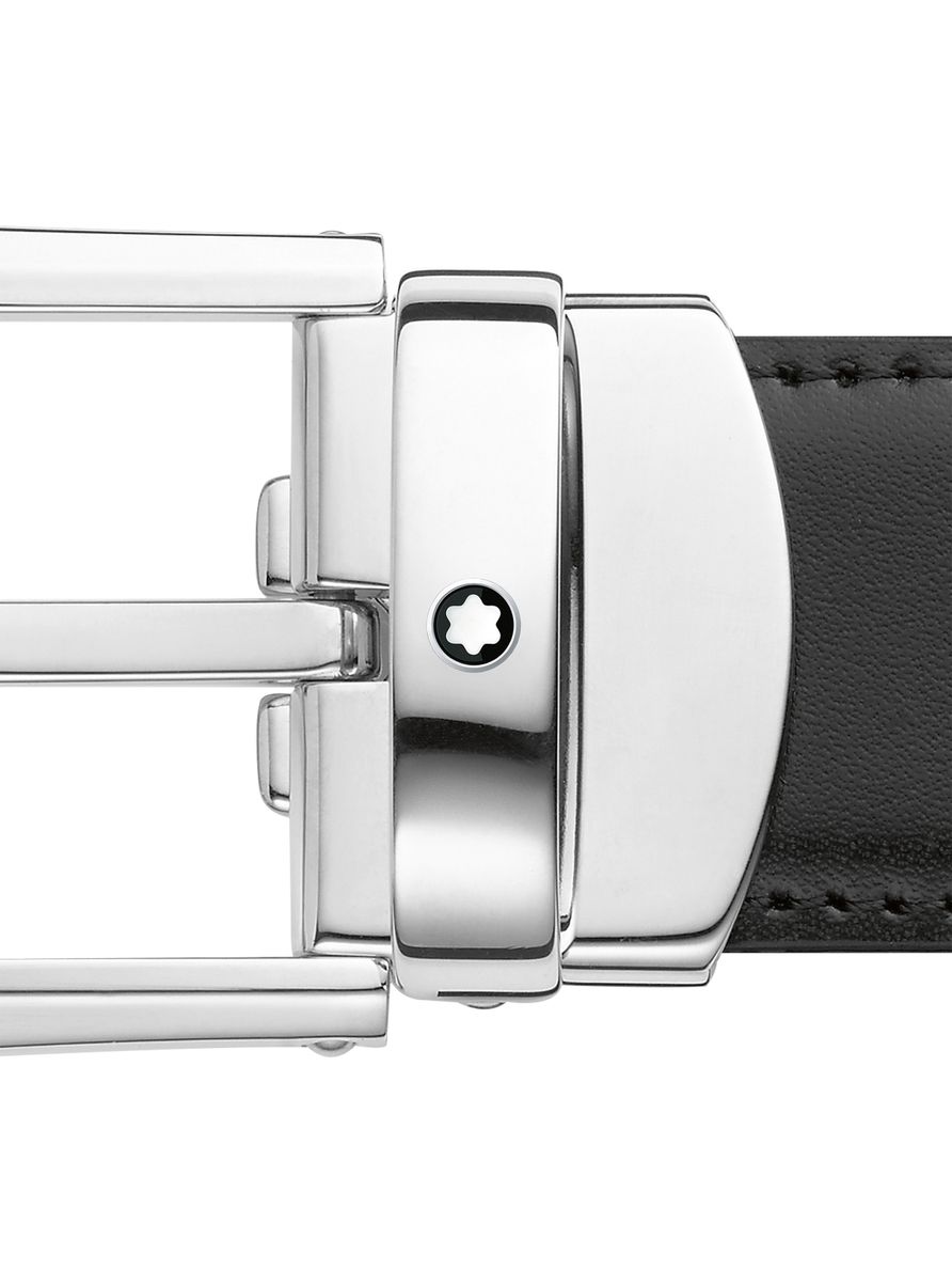 Cinto de Couro Reversível com Fivela Ferradura 30mm