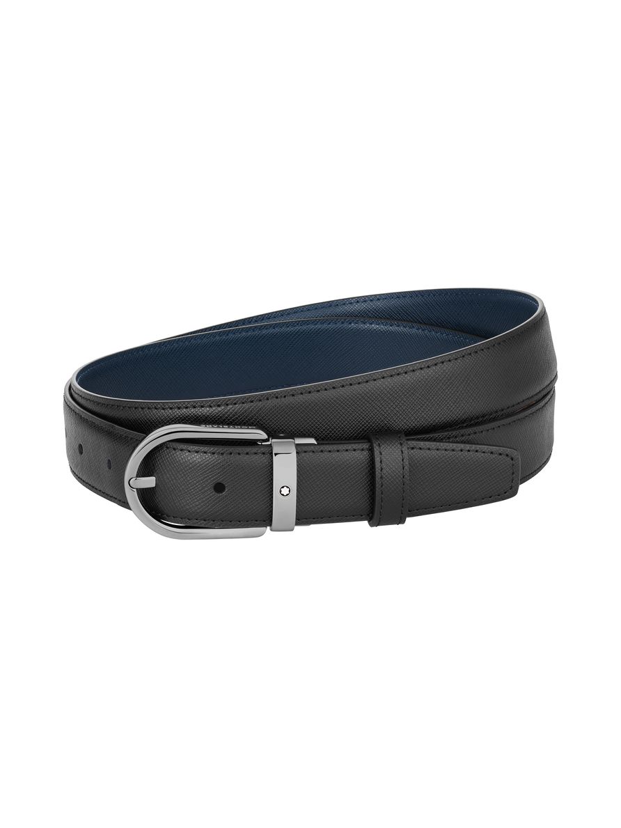 Cinto de Couro Reversível com Fivela Ferradura 30mm