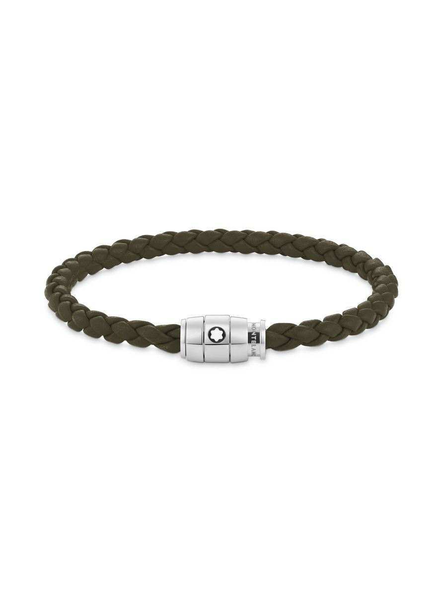 Pulseira de Couro com Fecho em Aço - M