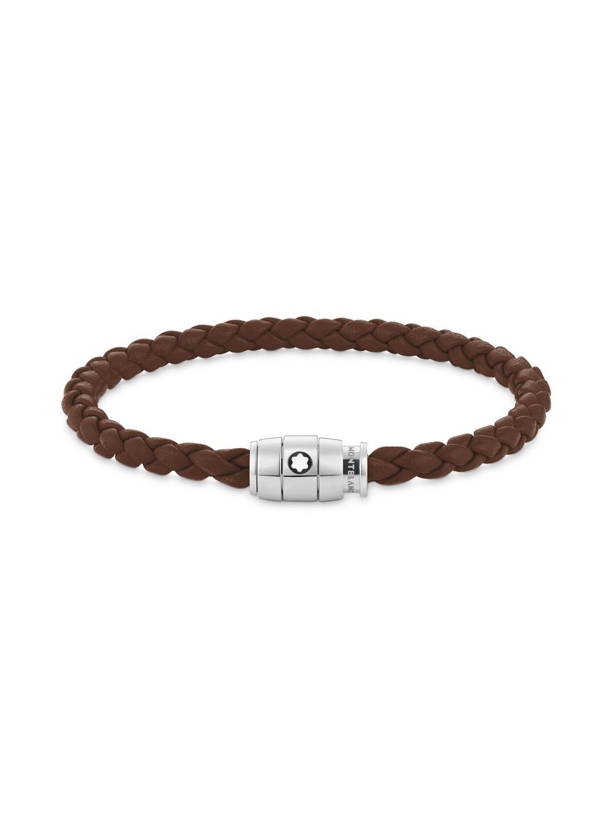 Pulseira de Couro com Fecho em Aço - P