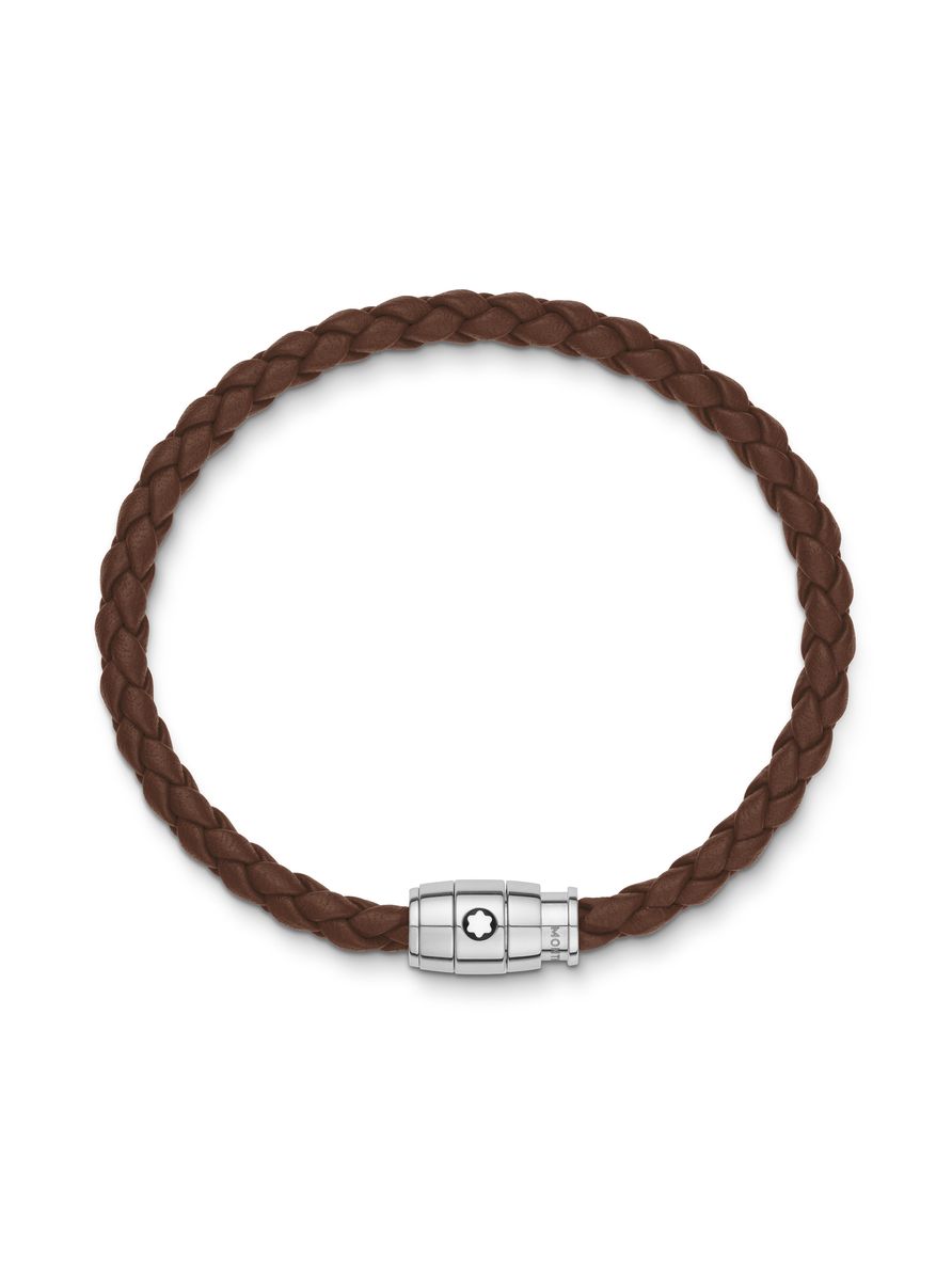 Pulseira de Couro com Fecho em Aço - P