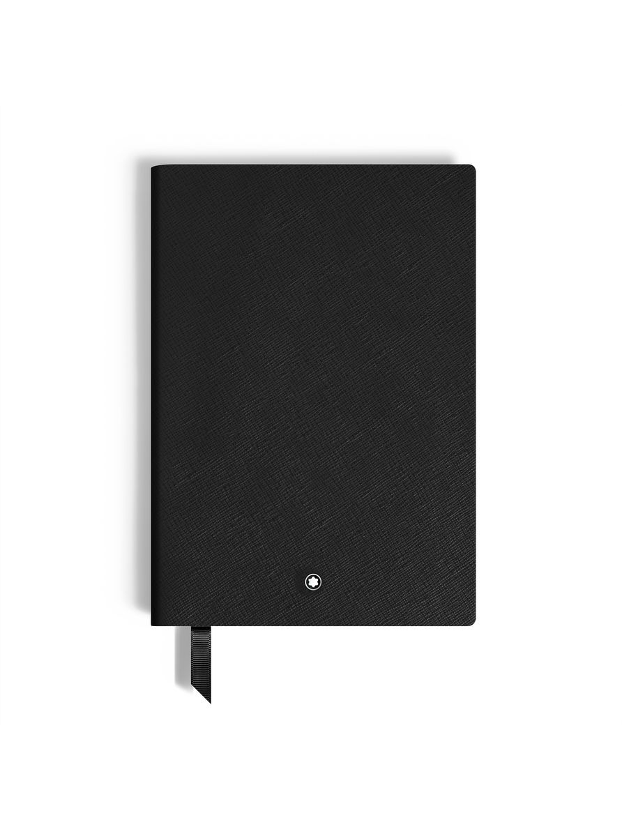 Caderno Médio em Couro Saffiano com Páginas Pautadas