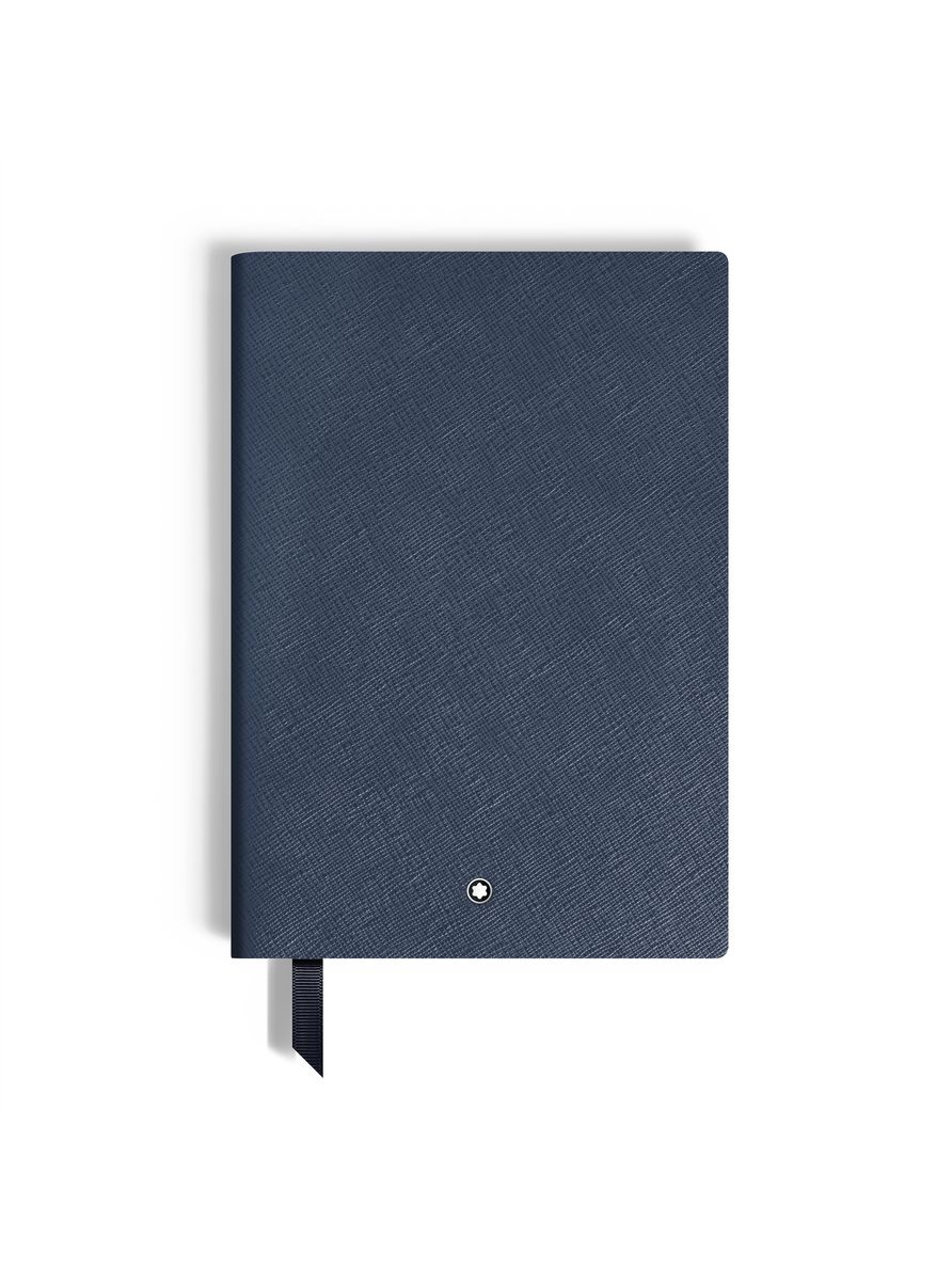 Caderno Médio em Couro Saffiano com Páginas Pautadas