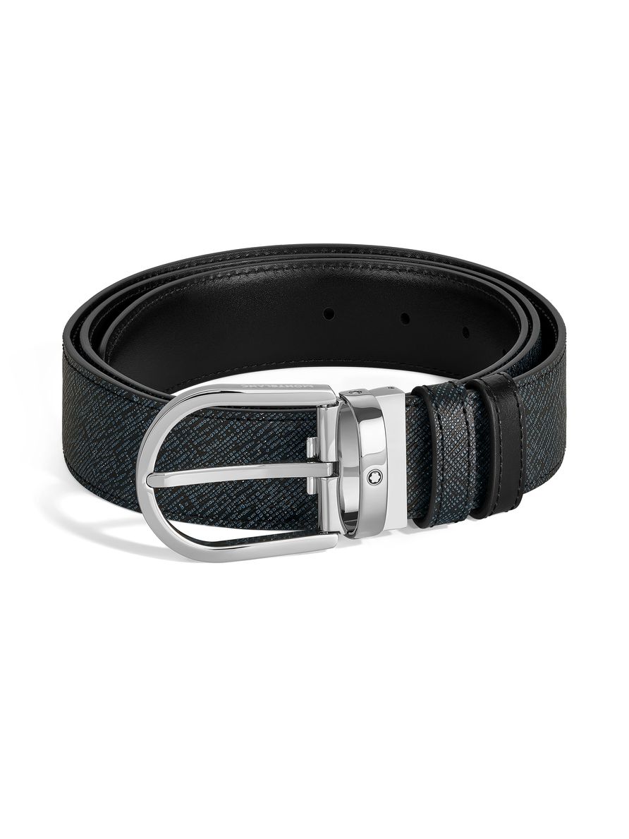 Cinto de Couro Reversível com Fivela Ferradura - 35mm