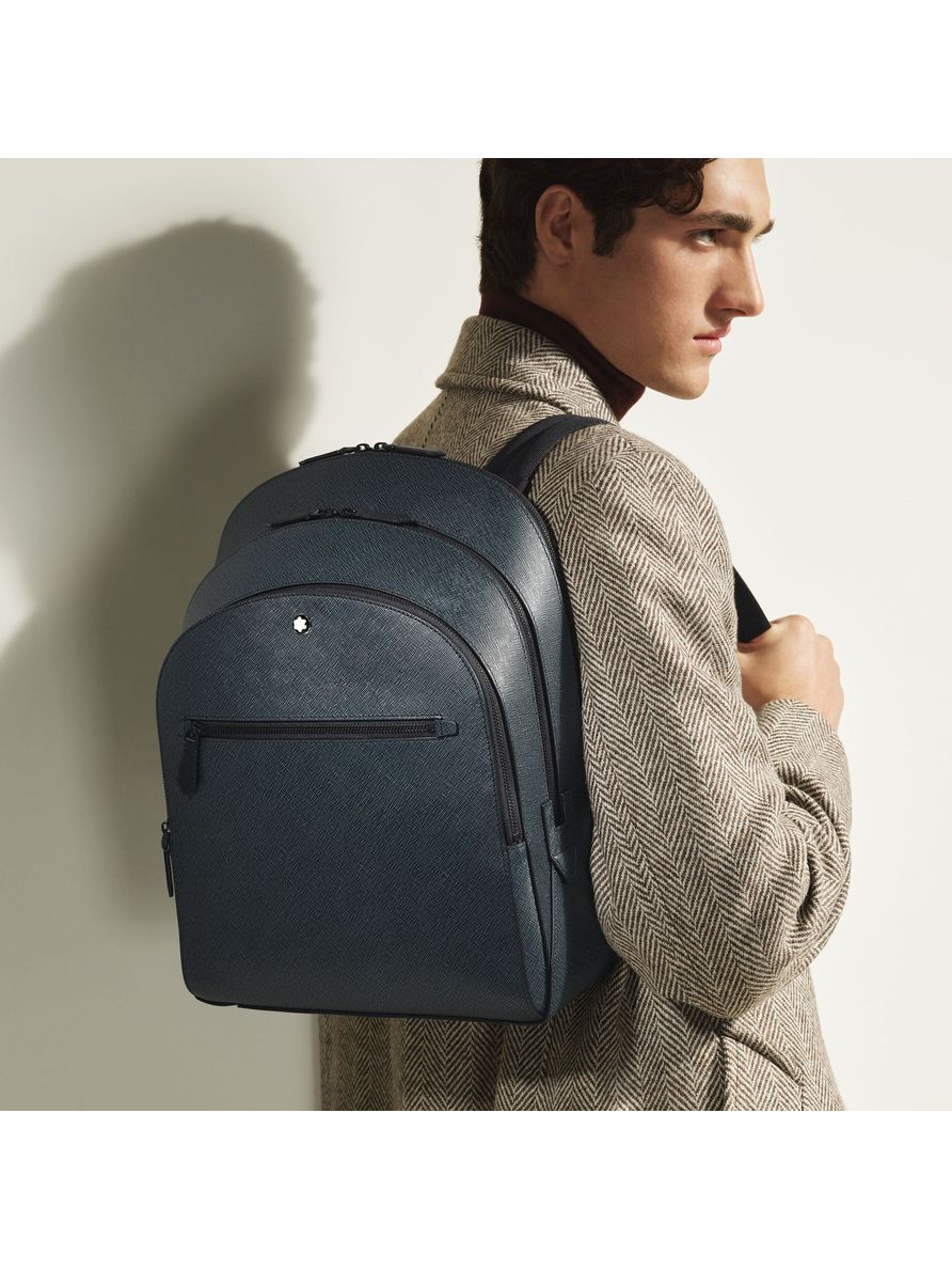 Mochila Média em Couro Sartorial com 3 Compartimentos