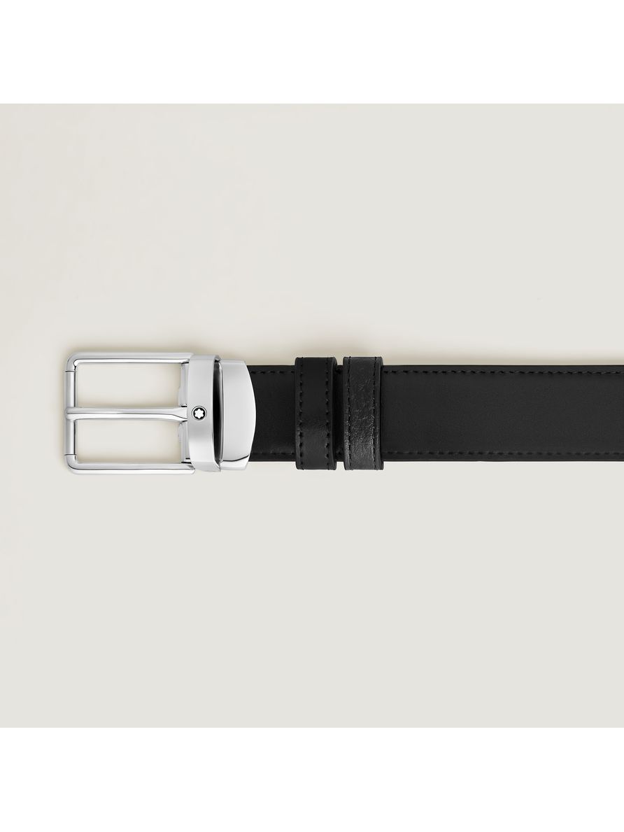 Cinto em Couro com Fivela Everyday Reversível em Grain Black e Meisterstück Black - 30cmm