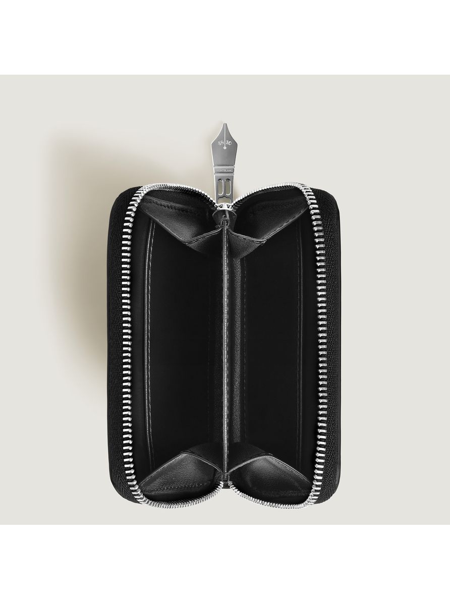 Carteira Mini Meisterstück Black com Zíper e Porta 1 Instrumento de Escrita - 2cc