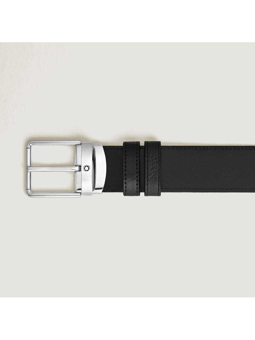 Cinto com Fivela Everyday Reverspivel em Grain Black e Meisterstück Black - 35mm